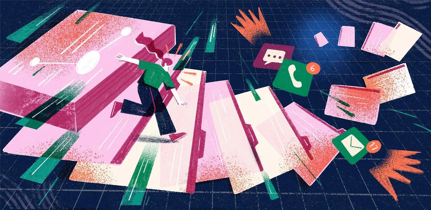 An abstract composition of colorful geometric shapes