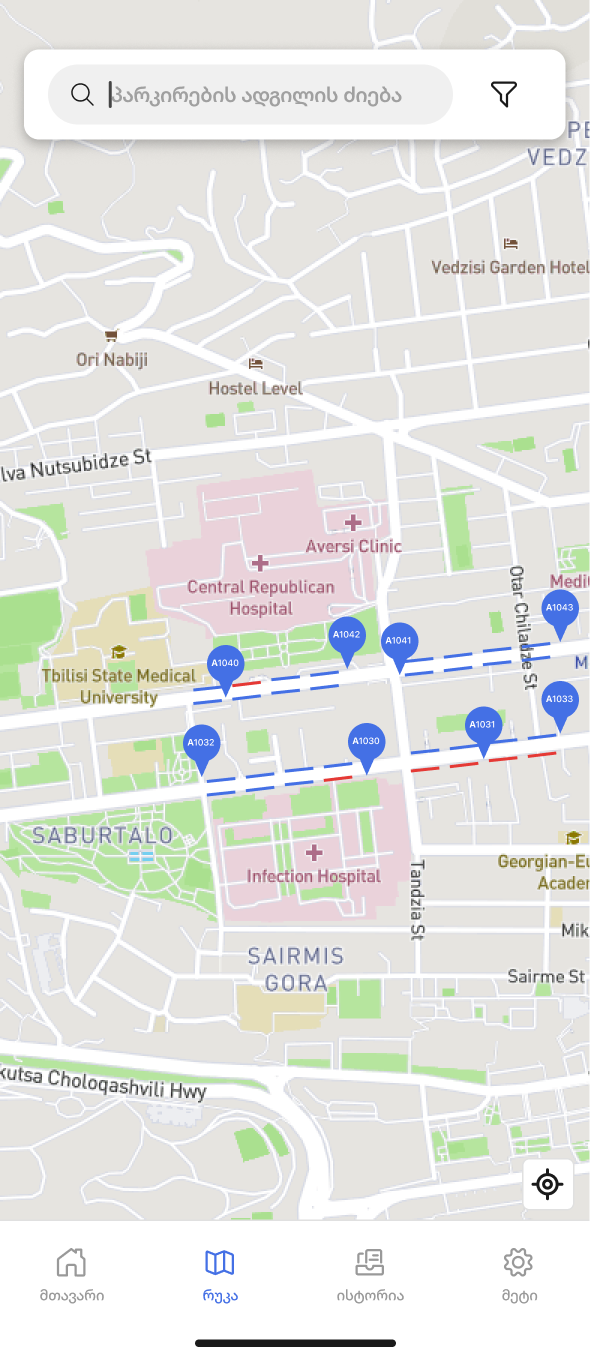 Expanded parking map filters