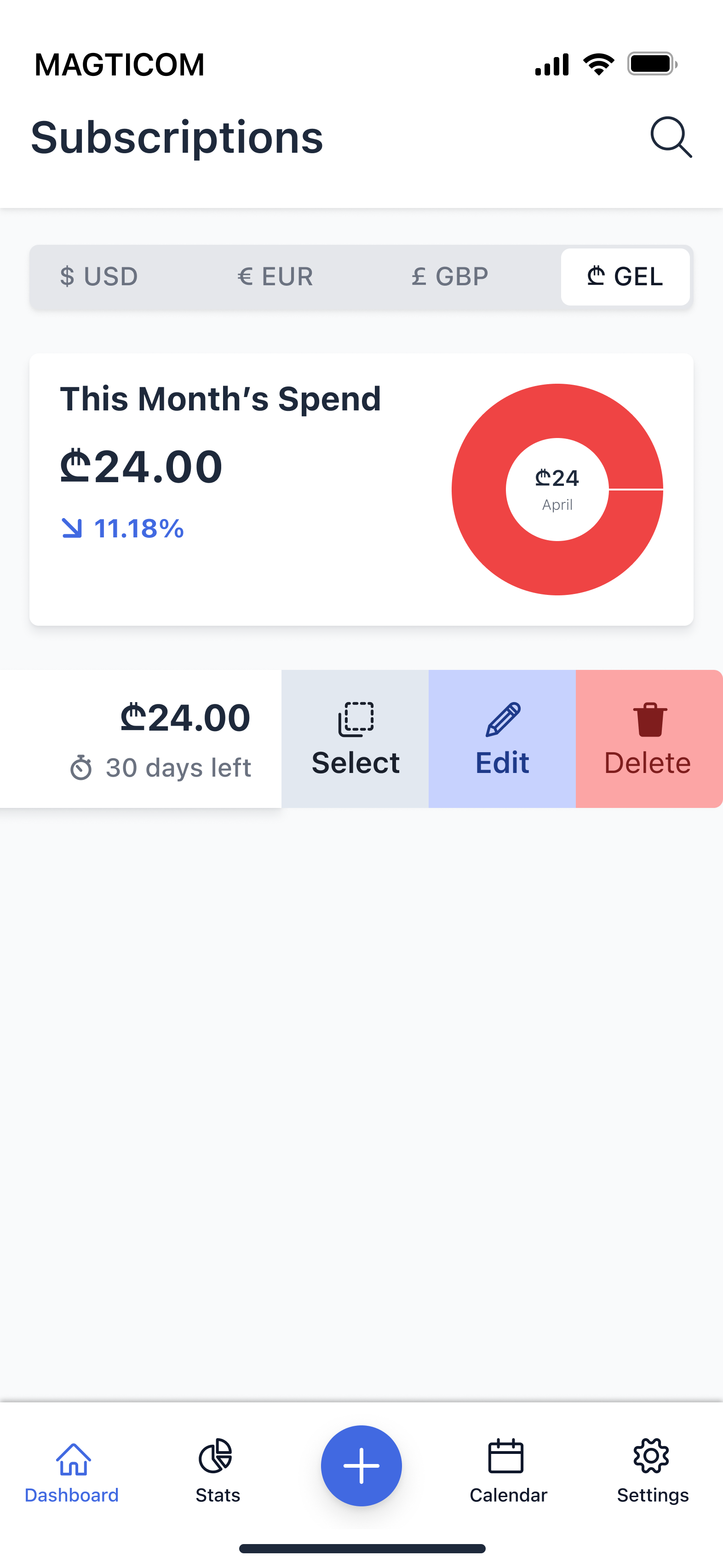Redesigned labeled subscription actions