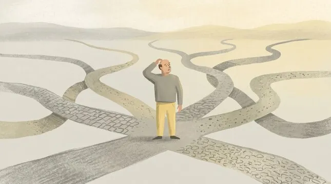 A person navigating a winding maze